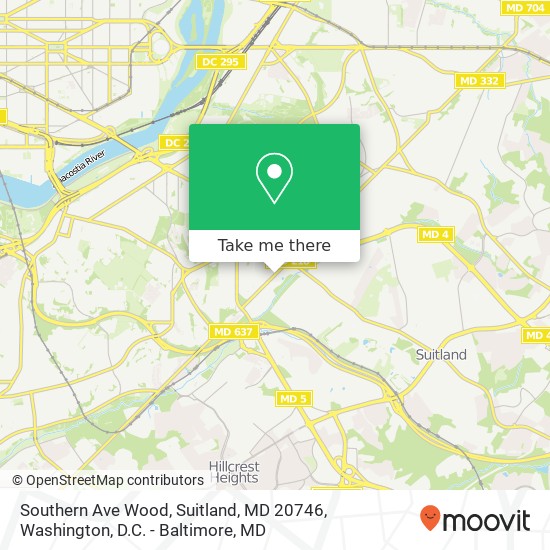 Mapa de Southern Ave Wood, Suitland, MD 20746