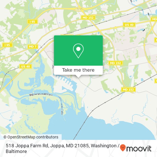 Mapa de 518 Joppa Farm Rd, Joppa, MD 21085