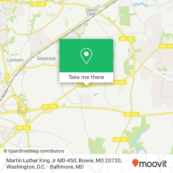 Martin Luther King Jr MD-450, Bowie, MD 20720 map
