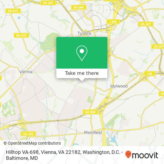 Mapa de Hilltop VA-698, Vienna, VA 22182