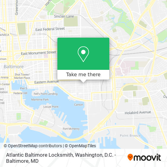 Mapa de Atlantic Baltimore Locksmith