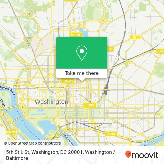 Mapa de 5th St L St, Washington, DC 20001