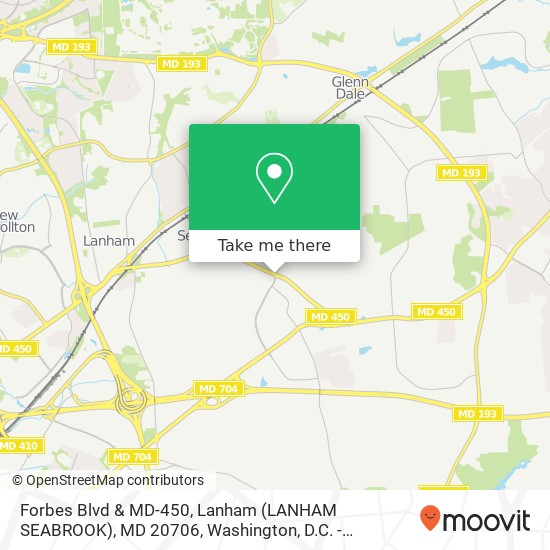 Mapa de Forbes Blvd & MD-450, Lanham (LANHAM SEABROOK), MD 20706