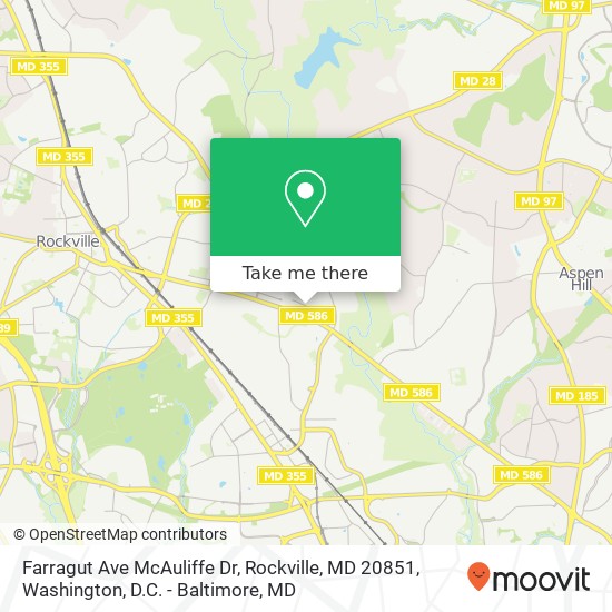 Farragut Ave McAuliffe Dr, Rockville, MD 20851 map