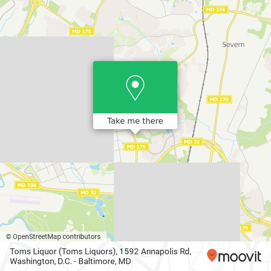 Mapa de Toms Liquor (Toms Liquors), 1592 Annapolis Rd