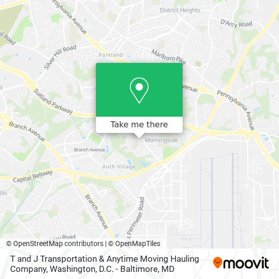 Mapa de T and J Transportation & Anytime Moving Hauling Company