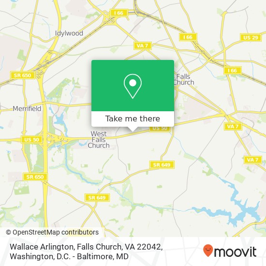 Mapa de Wallace Arlington, Falls Church, VA 22042