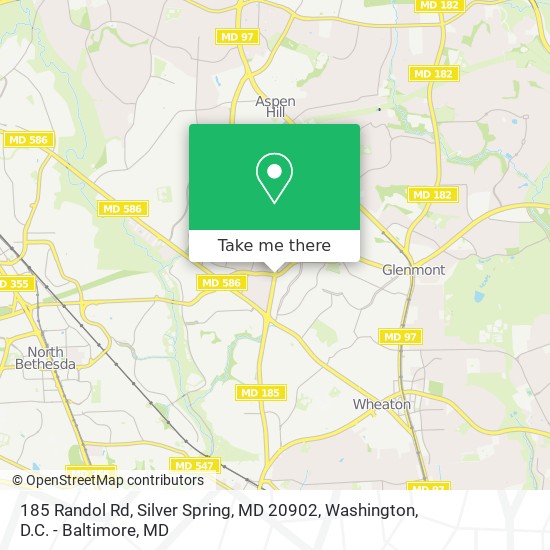 Mapa de 185 Randol Rd, Silver Spring, MD 20902