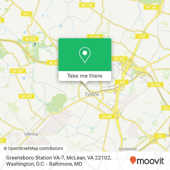Mapa de Greensboro Station VA-7, McLean, VA 22102