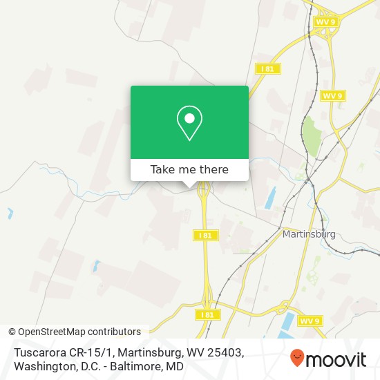 Mapa de Tuscarora CR-15 / 1, Martinsburg, WV 25403