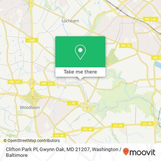 Clifton Park Pl, Gwynn Oak, MD 21207 map