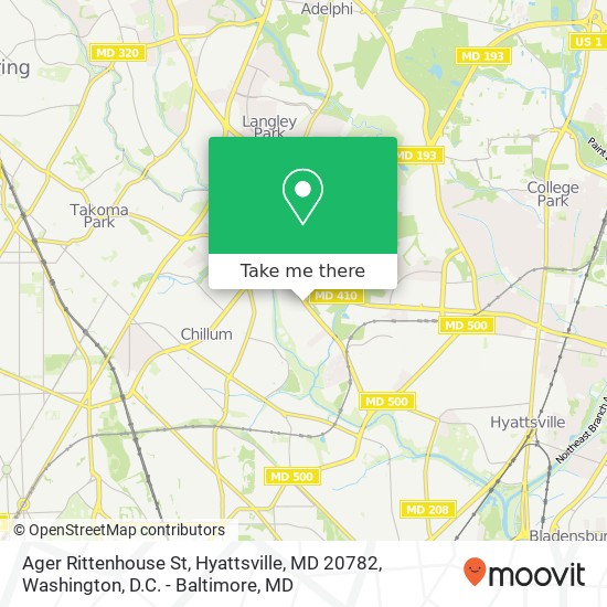 Mapa de Ager Rittenhouse St, Hyattsville, MD 20782