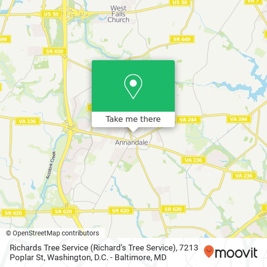 Mapa de Richards Tree Service (Richard's Tree Service), 7213 Poplar St