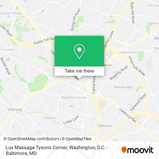 Lux Massage Tysons Corner map