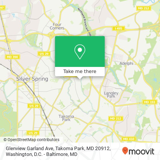 Mapa de Glenview Garland Ave, Takoma Park, MD 20912