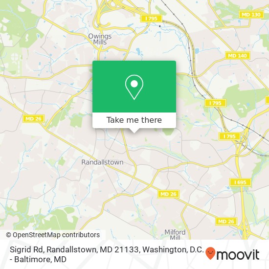 Mapa de Sigrid Rd, Randallstown, MD 21133