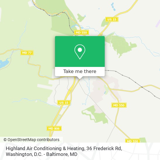 Mapa de Highland Air Conditioning & Heating, 36 Frederick Rd