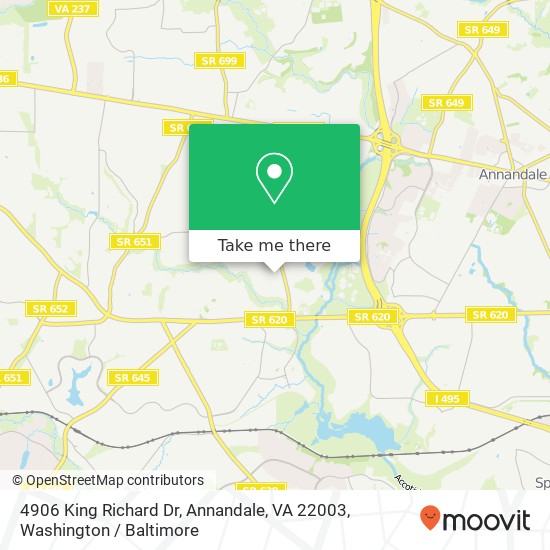 Mapa de 4906 King Richard Dr, Annandale, VA 22003