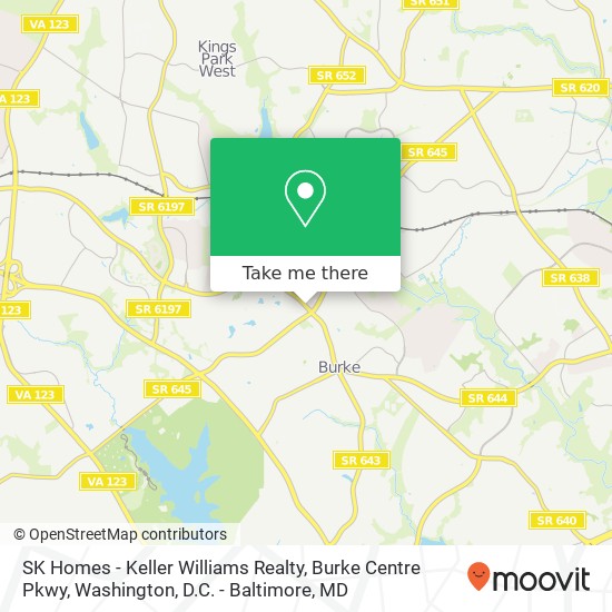 SK Homes - Keller Williams Realty, Burke Centre Pkwy map