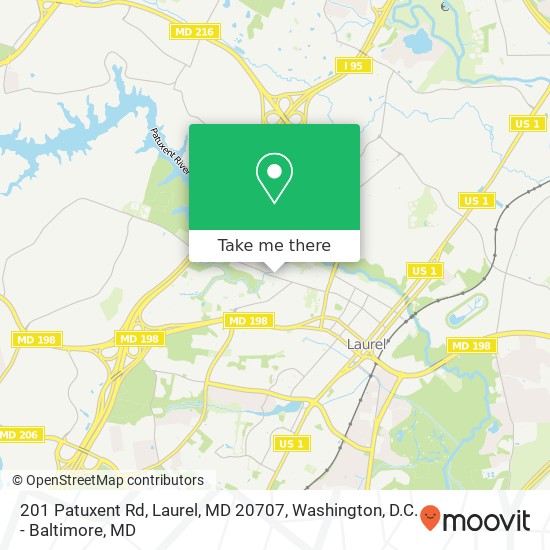 201 Patuxent Rd, Laurel, MD 20707 map