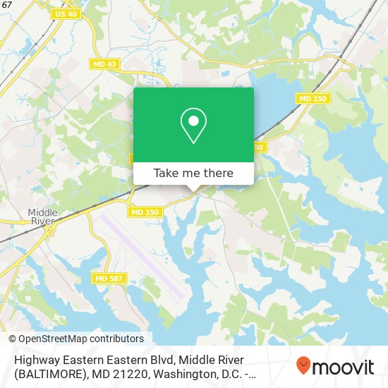 Highway  Eastern Eastern Blvd, Middle River (BALTIMORE), MD 21220 map