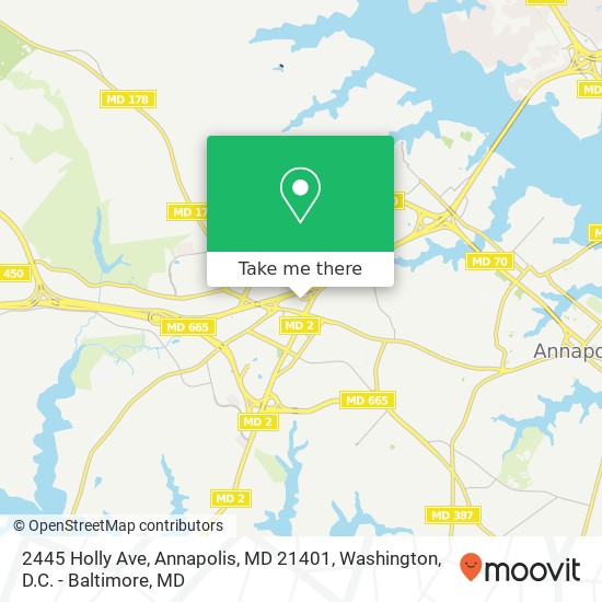 Mapa de 2445 Holly Ave, Annapolis, MD 21401