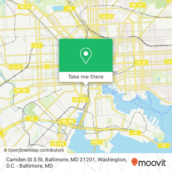 Mapa de Camden St S St, Baltimore, MD 21201