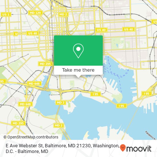 Mapa de E Ave Webster St, Baltimore, MD 21230