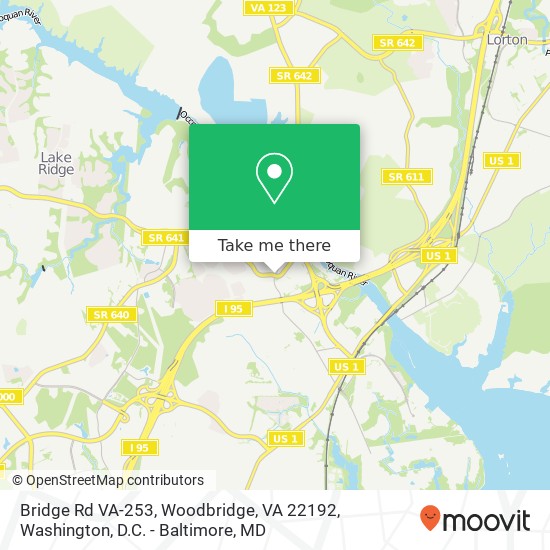 Mapa de Bridge Rd VA-253, Woodbridge, VA 22192