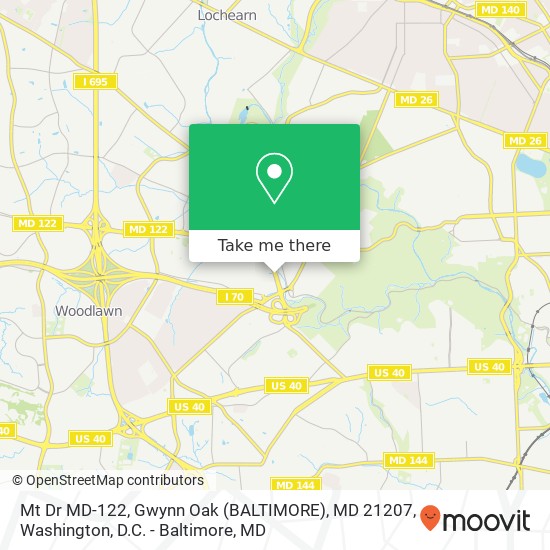 Mapa de Mt Dr MD-122, Gwynn Oak (BALTIMORE), MD 21207