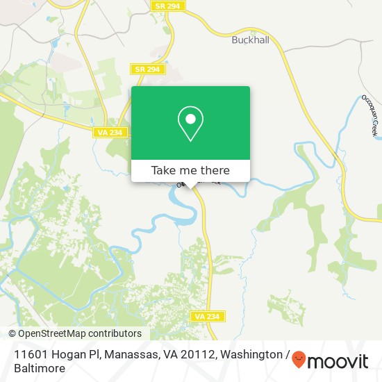 Mapa de 11601 Hogan Pl, Manassas, VA 20112