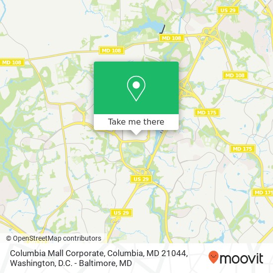 Mapa de Columbia Mall Corporate, Columbia, MD 21044