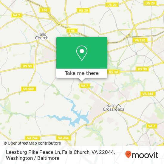 Mapa de Leesburg Pike Peace Ln, Falls Church, VA 22044