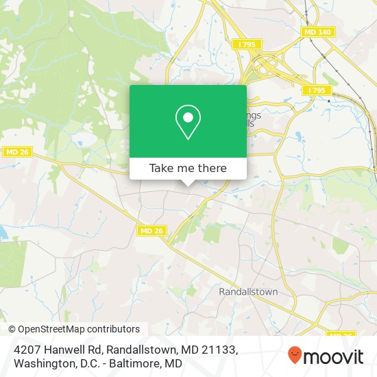 Mapa de 4207 Hanwell Rd, Randallstown, MD 21133