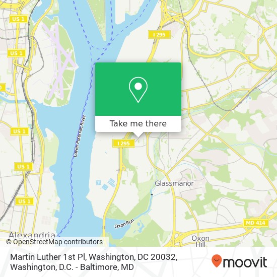 Mapa de Martin Luther 1st Pl, Washington, DC 20032
