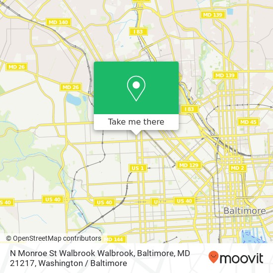 N Monroe St Walbrook Walbrook, Baltimore, MD 21217 map