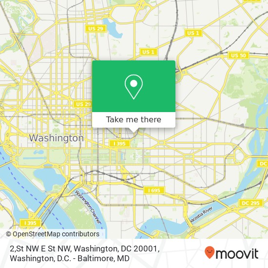 Mapa de 2,St NW E St NW, Washington, DC 20001