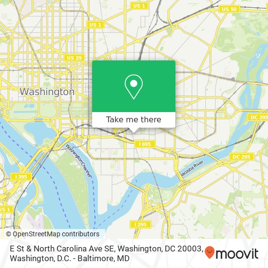 E St & North Carolina Ave SE, Washington, DC 20003 map