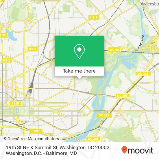19th St NE & Summit St, Washington, DC 20002 map
