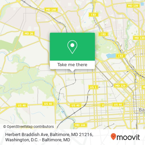 Herbert Braddish Ave, Baltimore, MD 21216 map