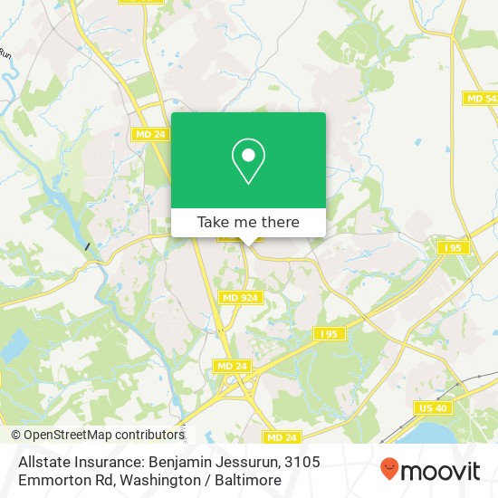 Mapa de Allstate Insurance: Benjamin Jessurun, 3105 Emmorton Rd