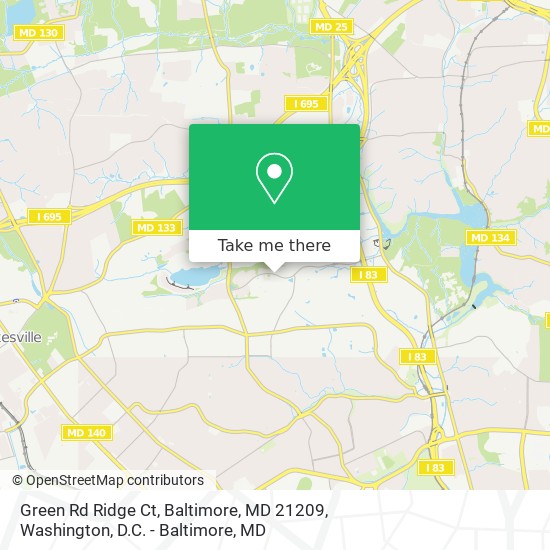 Green Rd Ridge Ct, Baltimore, MD 21209 map