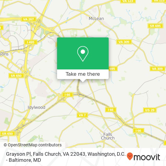Mapa de Grayson Pl, Falls Church, VA 22043