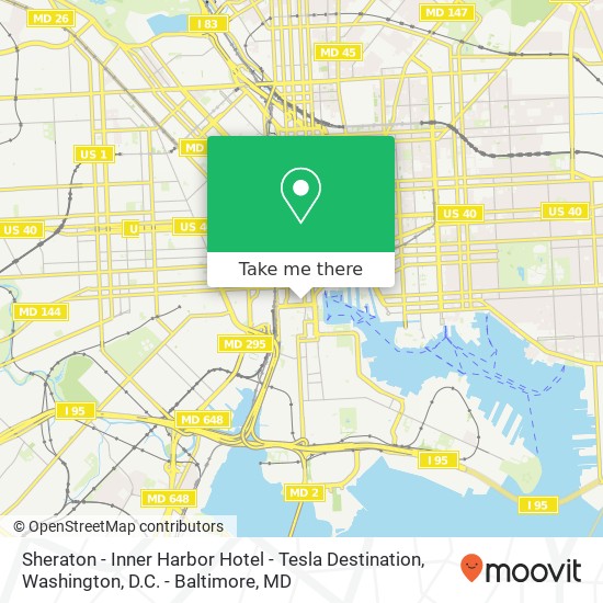 Sheraton - Inner Harbor Hotel - Tesla Destination map