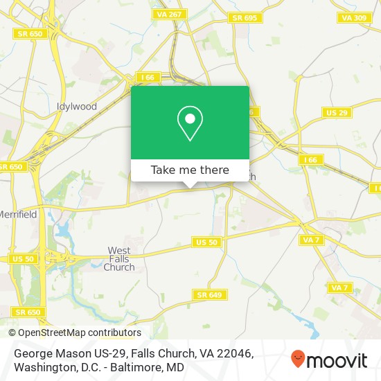George Mason US-29, Falls Church, VA 22046 map