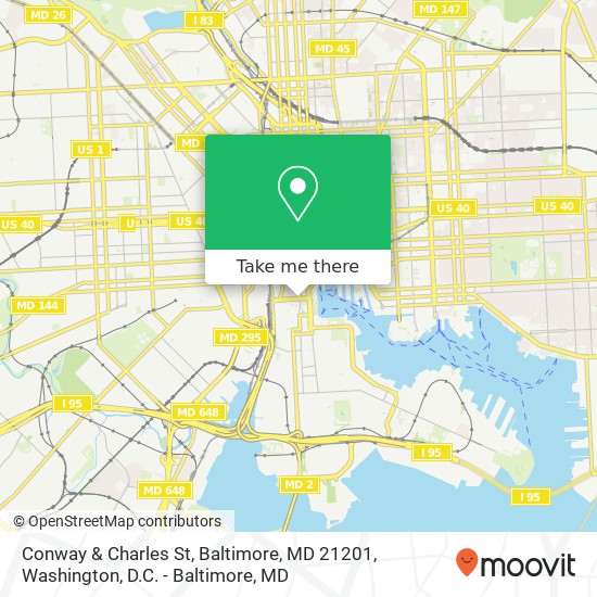 Mapa de Conway & Charles St, Baltimore, MD 21201