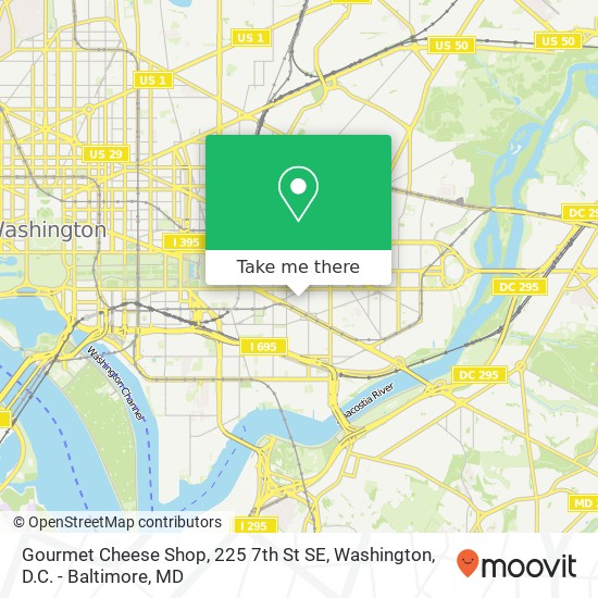 Mapa de Gourmet Cheese Shop, 225 7th St SE