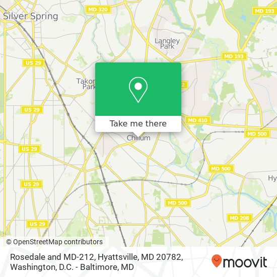 Mapa de Rosedale and MD-212, Hyattsville, MD 20782