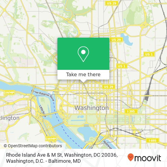 Mapa de Rhode Island Ave & M St, Washington, DC 20036