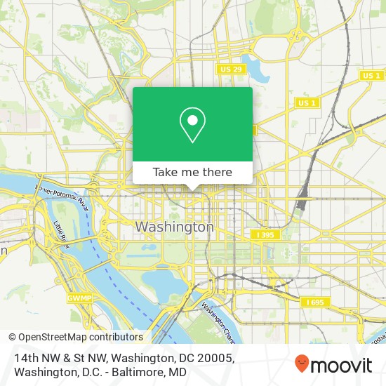Mapa de 14th NW & St NW, Washington, DC 20005